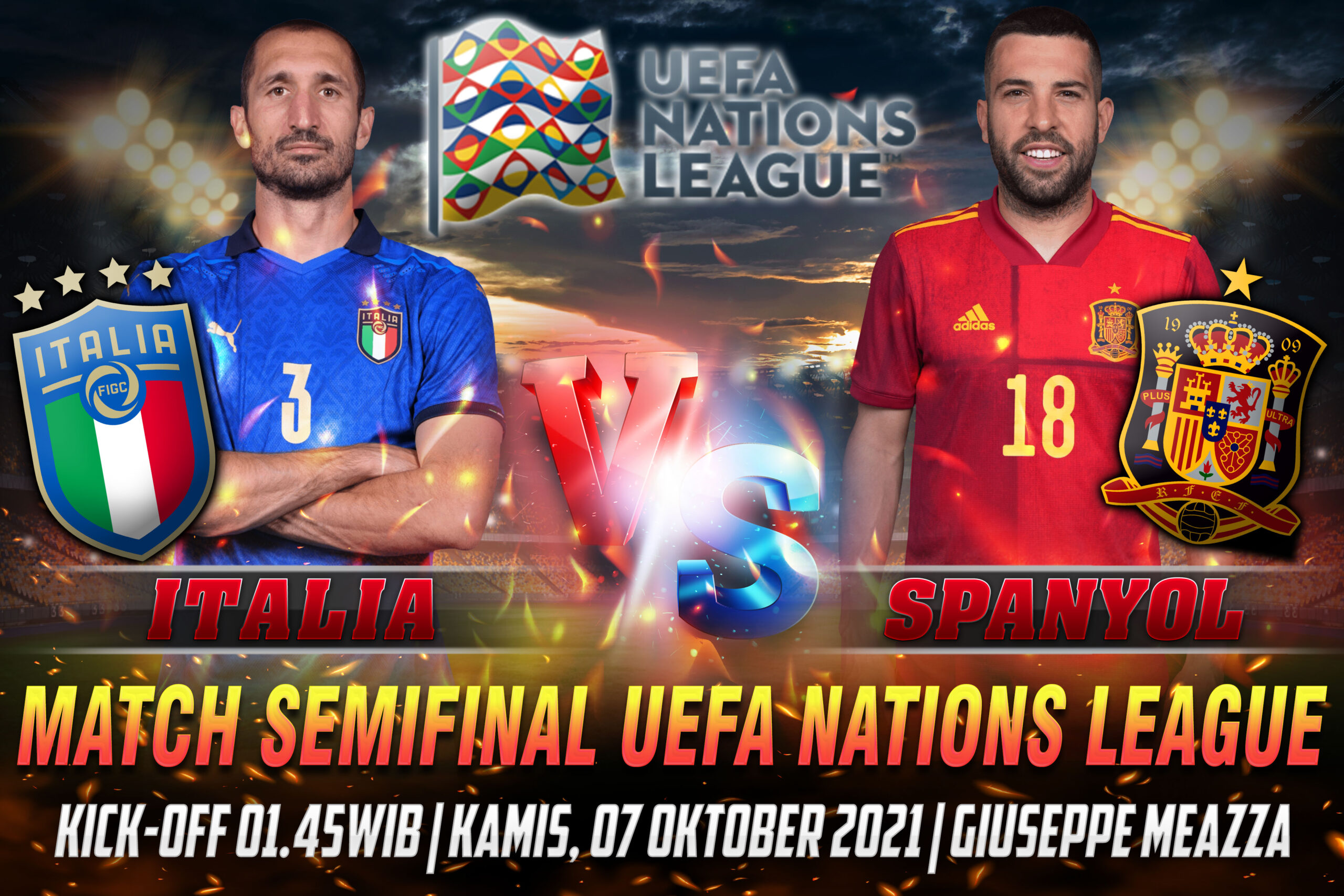 Prediksi Skor Italia vs Spanyol Semifinal UEFA Nations League